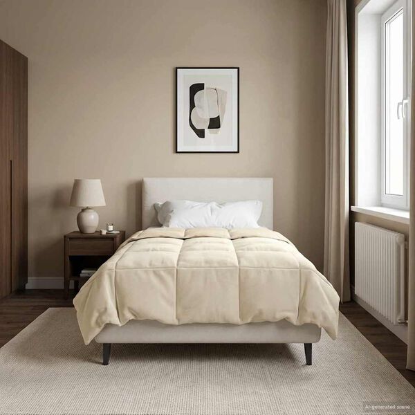 vidaXL Kes&auml;peitto Quiltottu Kerma 135 x 220 cm Mikrokuitu