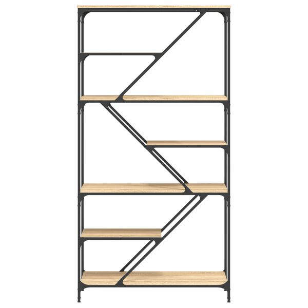 vidaXL Kirjahylly Sonoma-tammi 91x36x176 cm tekninen puu ja ter&auml;s