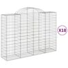 vidaXL Kaarevat kivikorit 18 kpl 200x50x140/160 cm galvanoitu rauta