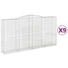 vidaXL Kaarevat kivikorit 9 kpl 400x50x200/220 cm galvanoitu rauta