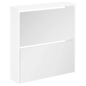 vidaXL Kenk&auml;kaappi 2 kerrosta ja peilit Valkoinen 63x17x67 cm