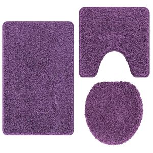 vidaXL Liukumaton kylpyhuoneen matto-setti 3 pcs Violetti PP