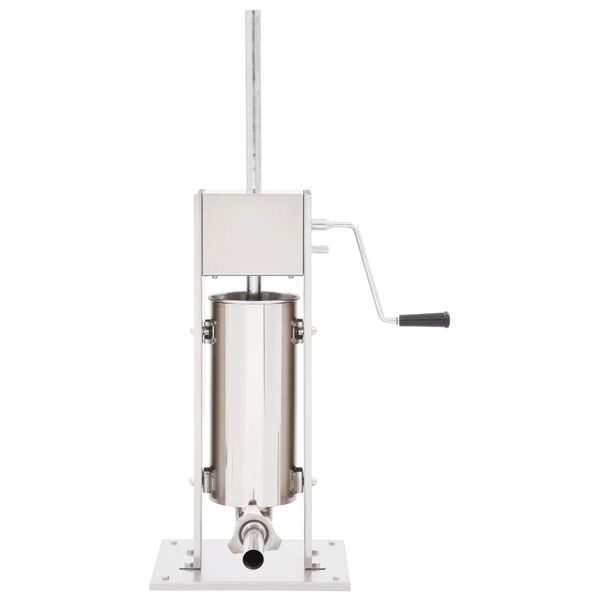 vidaXL Manuaalinen makkarant&auml;ytt&ouml;kone hopea 5 l ruostumaton ter&auml;s