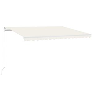 vidaXL Automaattisesti sis&auml;&auml;nkelattava markiisi 450x300 cm kerma