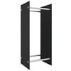 vidaXL Polttopuuteline musta 40x35x100 cm karkaistu lasi