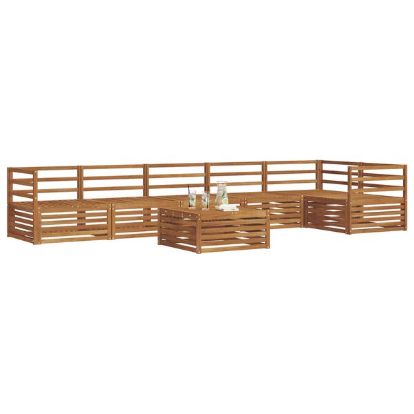 vidaXL Ulkosohvakokoelma 7 pcs Luonnollinen Tihe&auml; akasiapuu