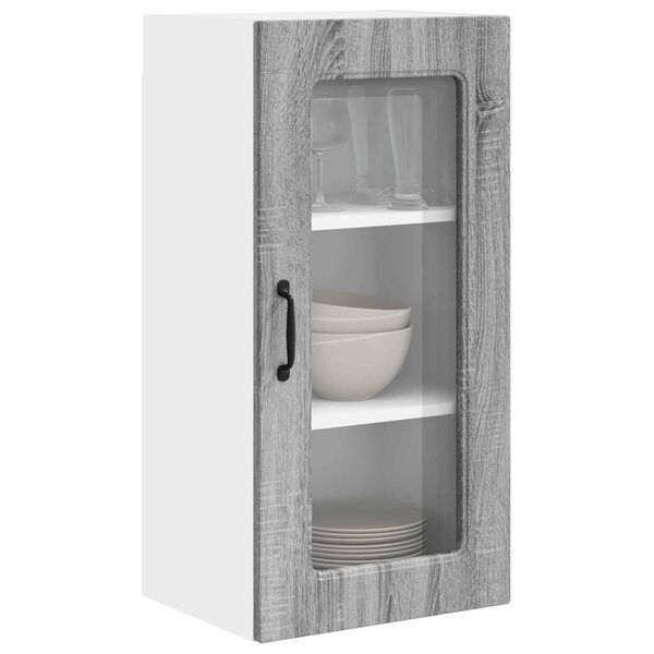 vidaXL Keitti&ouml;kaappi Kalmar 2 pcs Harmaa Sonoma 40 x 31 x 80 cm