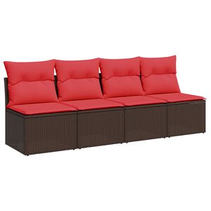 vidaXL | Puutarhasohva | tyynyll&auml; Ruskea 220 x 62 x 69 cm polyrottinki