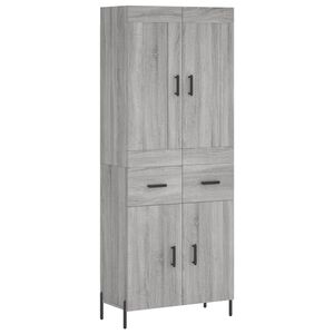 vidaXL Kaappi harmaa Sonoma 69,5x34x180 cm tekninen puu