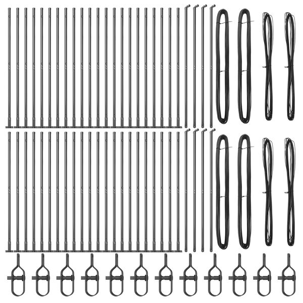 vidaXL Aitalatu Muut 52 pcs Harmaa 3,2 x 3,2 x 78,5 cm Teräs