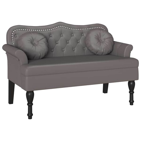 vidaXL Chesterfield Penkki Harmaa 120,5 x 65 x 75 cm Nahkavaatetus