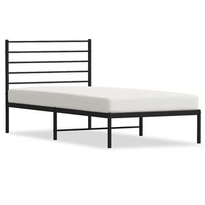 vidaXL Metallinen s&auml;ngynrunko p&auml;&auml;dyll&auml; musta 75x190 cm