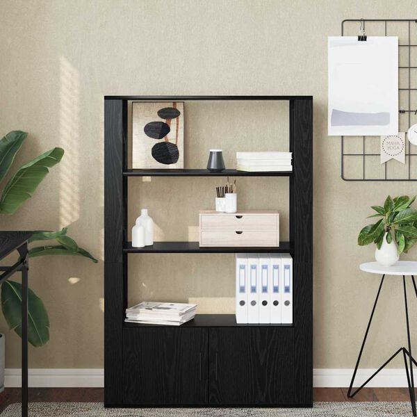 vidaXL Sivupöytä Musta tammi 30 x 80 x 119.5 cm Tekninen puu