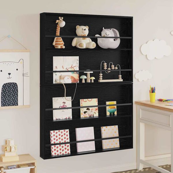 vidaXL Lehtiteline 2 pcs Musta tammi. 100 x 12 x 70 cm Tekninen puu