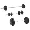 vidaXL Painonnostotanko ja k&auml;sipainosarja levyill&auml; 90 kg