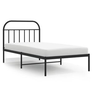 vidaXL Metallinen s&auml;ngynrunko p&auml;&auml;dyll&auml; musta 100x190 cm