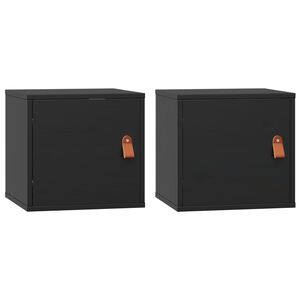 vidaXL Sein&auml;kaapit 2 kpl musta 31,5x30x30 cm t&auml;ysi m&auml;nty