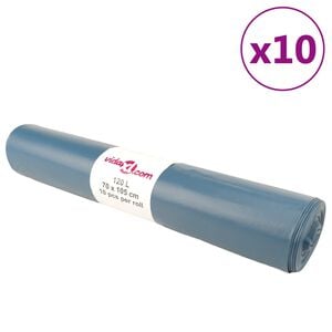 vidaXL Roskapussit 100 kpl sininen 120 l
