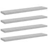 vidaXL Kelluvat sein&auml;hyllyt 4 kpl betoninharmaa 120x23,5x3,8 cm MDF