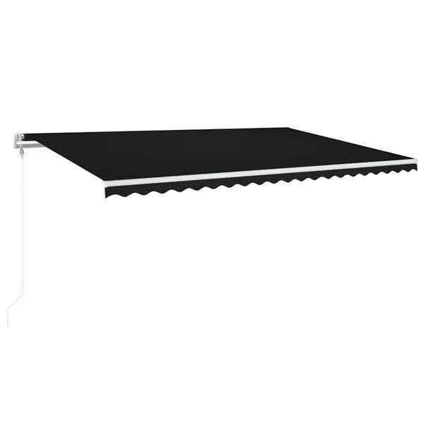 vidaXL Sis&auml;&auml;nkelattava markiisi LED/tuulisensori 500x300cm antrasiitti