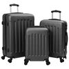 vidaXL Matkalaukku 3 kpl Tummanharmaa 50 x 31 x 78 cm ABS-muovi