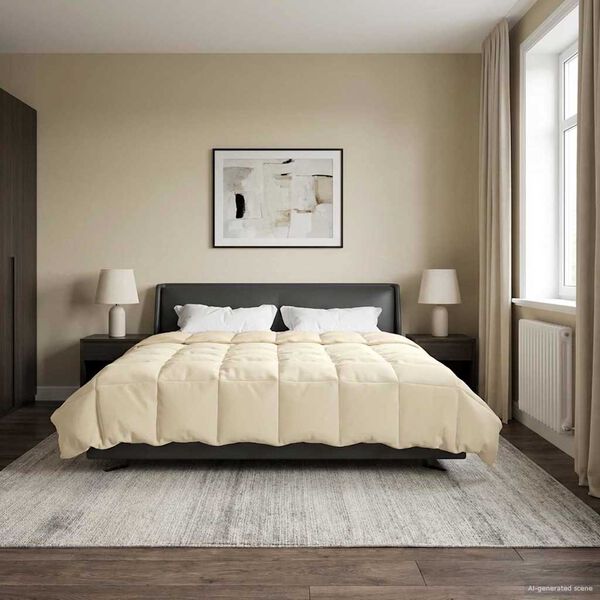 vidaXL Kes&auml;peitto Quiltottu Kerma 240 x 260 cm Mikrokuitu