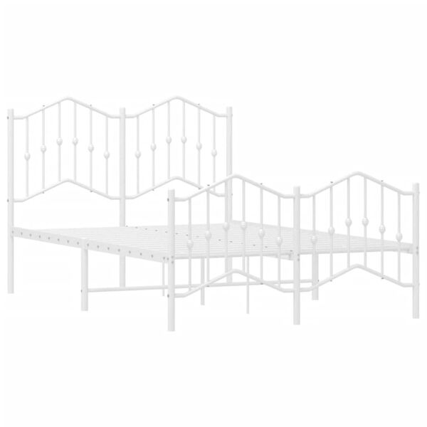 vidaXL Metallinen s&auml;ngynrunko p&auml;&auml;dyill&auml; valkoinen 120x200 cm