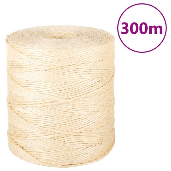 vidaXL Köysi 100 % Sisal 2 mm 300 m