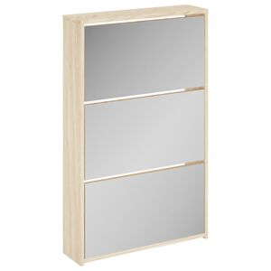 vidaXL Kenk&auml;kaappi 3 kerrosta ja peilit Tammi 63x17x102.5 cm