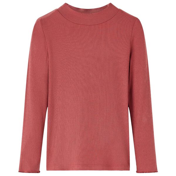 Lasten pitkähihainen T-paita lyhyt poolokaulus poltettu punainen 116