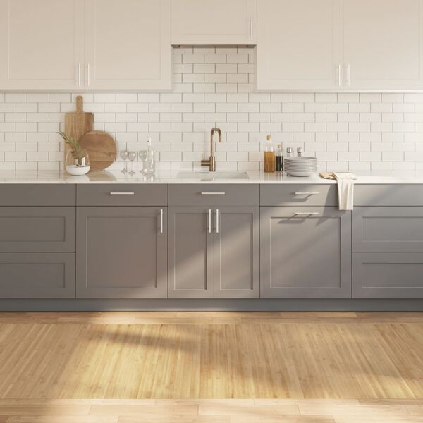 vidaXL Matto suorakaide vaalea luonnollinen 100x500 cm bambu