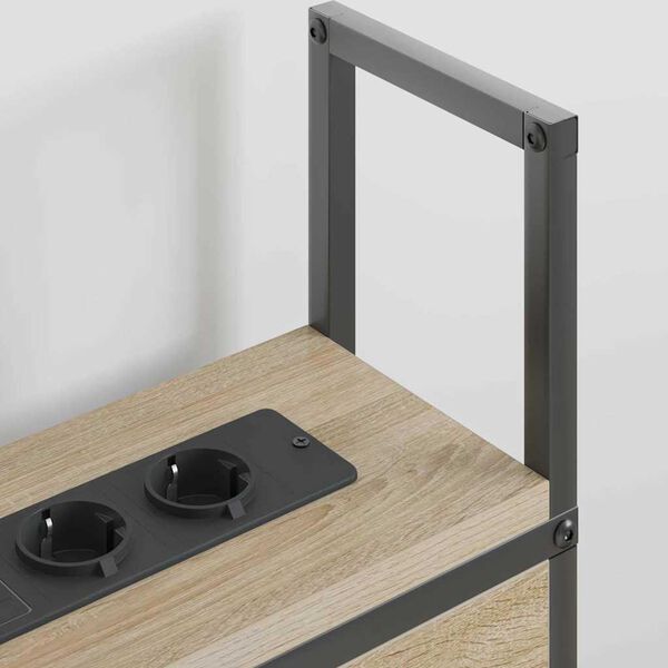 vidaXL S&auml;ilytyss&auml;nky latausasemalla Sonoma tammi 150 cm Tekninen puu