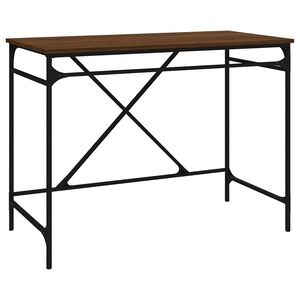 vidaXL Ty&ouml;p&ouml;yt&auml; ruskea tammi 100x50x75 cm tekninen puu ja rauta