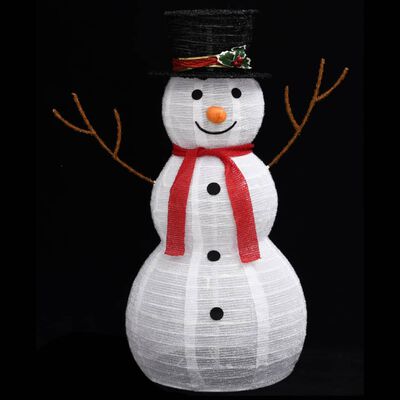 vidaXL Lumiukko joulukoriste LED-valoilla ylellinen kangas 90 cm