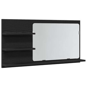 vidaXL Kylpyhuoneen peilikaappi musta tammi 90x11x45 cm tekopuu