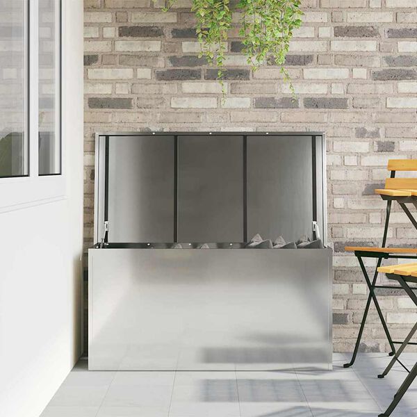 vidaXL Ulkos&auml;ilytyslaatikko Hopea 100 x 50,5 x 50 cm Ter&auml;s