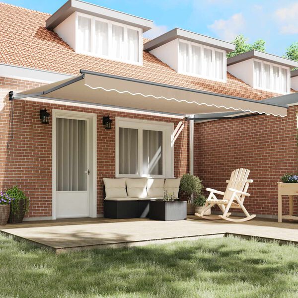 vidaXL Aurinkovarjo Beige 450 x 300 x 165 cm Polyesteri ja metalli