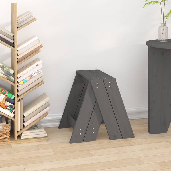 vidaXL Jakkarat 2 kpl harmaa 40x40x45 cm täysi mänty