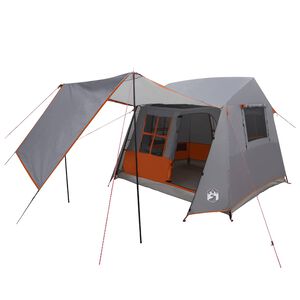 vidaXL Tunneliteltta 275 x 240 x 200 cm Harmaa ja oranssi