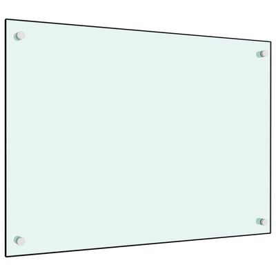 vidaXL Keittiön roiskesuoja valkoinen 70x50 cm karkaistu lasi