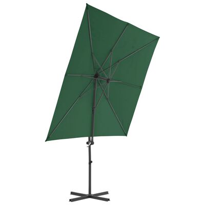 vidaXL Riippuva aurinkovarjo teräspylväällä 250x250 cm vihreä