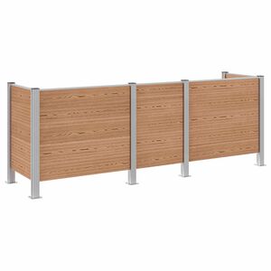 vidaXL Roska-aitaus Ruskea 315 x 85 x 115 cm Alumiini ja WPC