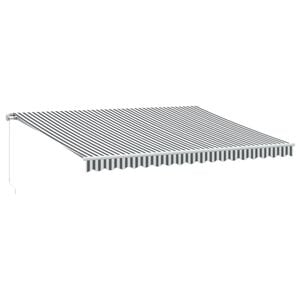 vidaXL K&auml;sin kelattava markiisi LEDill&auml; antrasiitti/valk. 450x350 cm