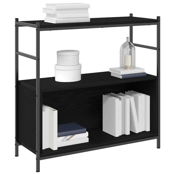 vidaXL Kirjahylly Musta tammi 80 x 30 x 78.5 cm Tekninen puu