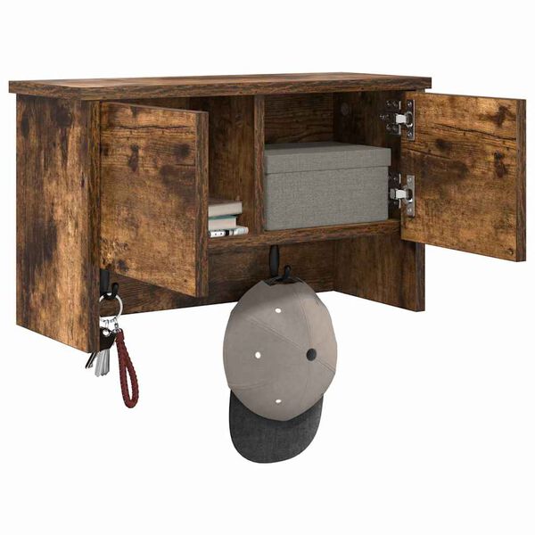 vidaXL Sein&auml;lle asennettava takkihylly Savup&auml;hkin&auml; 50 x 20 x 30 cm