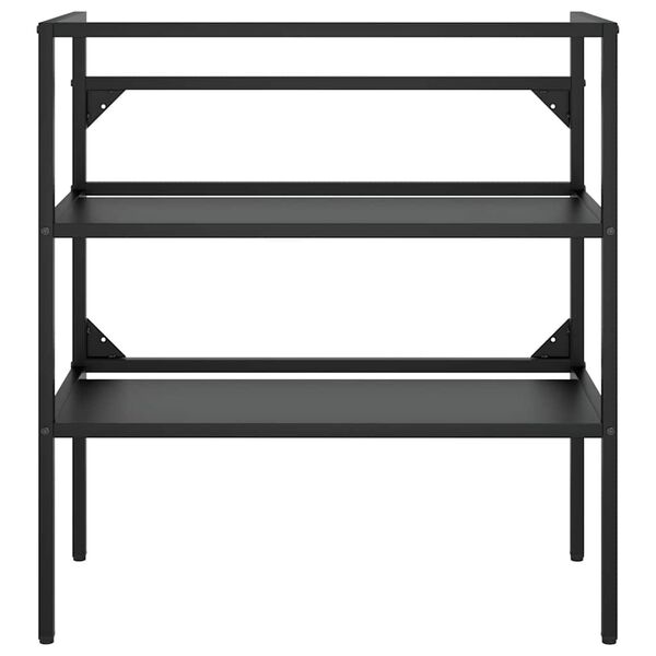 vidaXL Kylpyhuoneen pesualtaan kehys musta 79x38x83 cm rauta