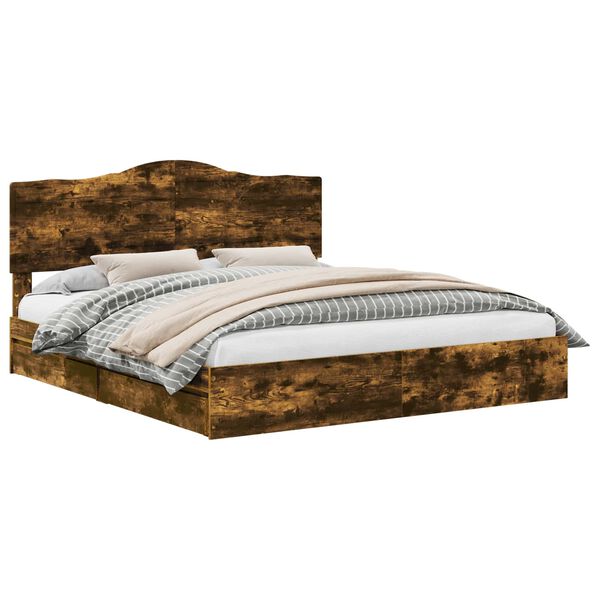 vidaXL S&auml;ilytyss&auml;nky Savup&auml;hkin&auml; 6FT Super King Size Tekninen puu