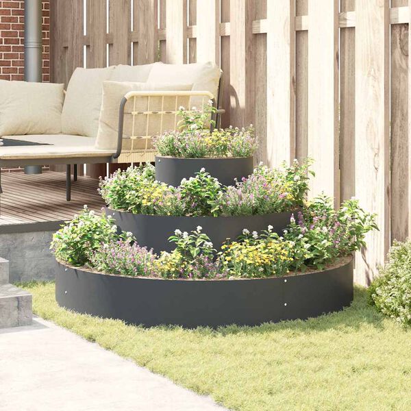 vidaXL Puutarha ruukku Antrasiitti 120 x 120 x 20 cm Ter&auml;s