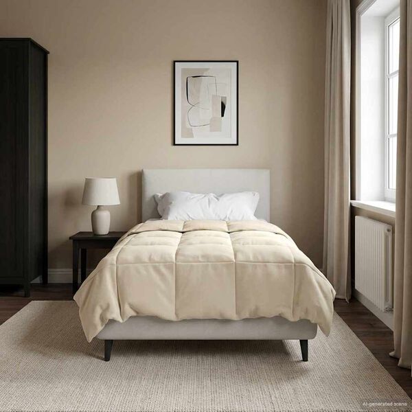 vidaXL Talvityyny Quiltottu Kerma 135 x 200 cm Mikrokuitu