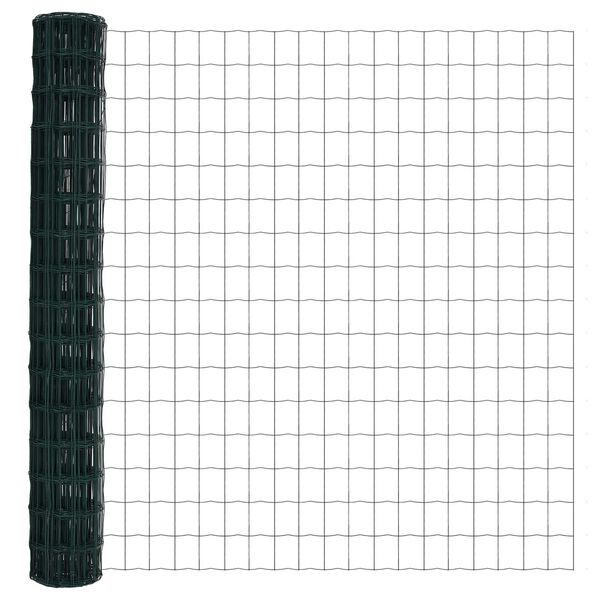 vidaXL Euroaita Vihreä 1.6 x 10 m PVC-pintainen rauta